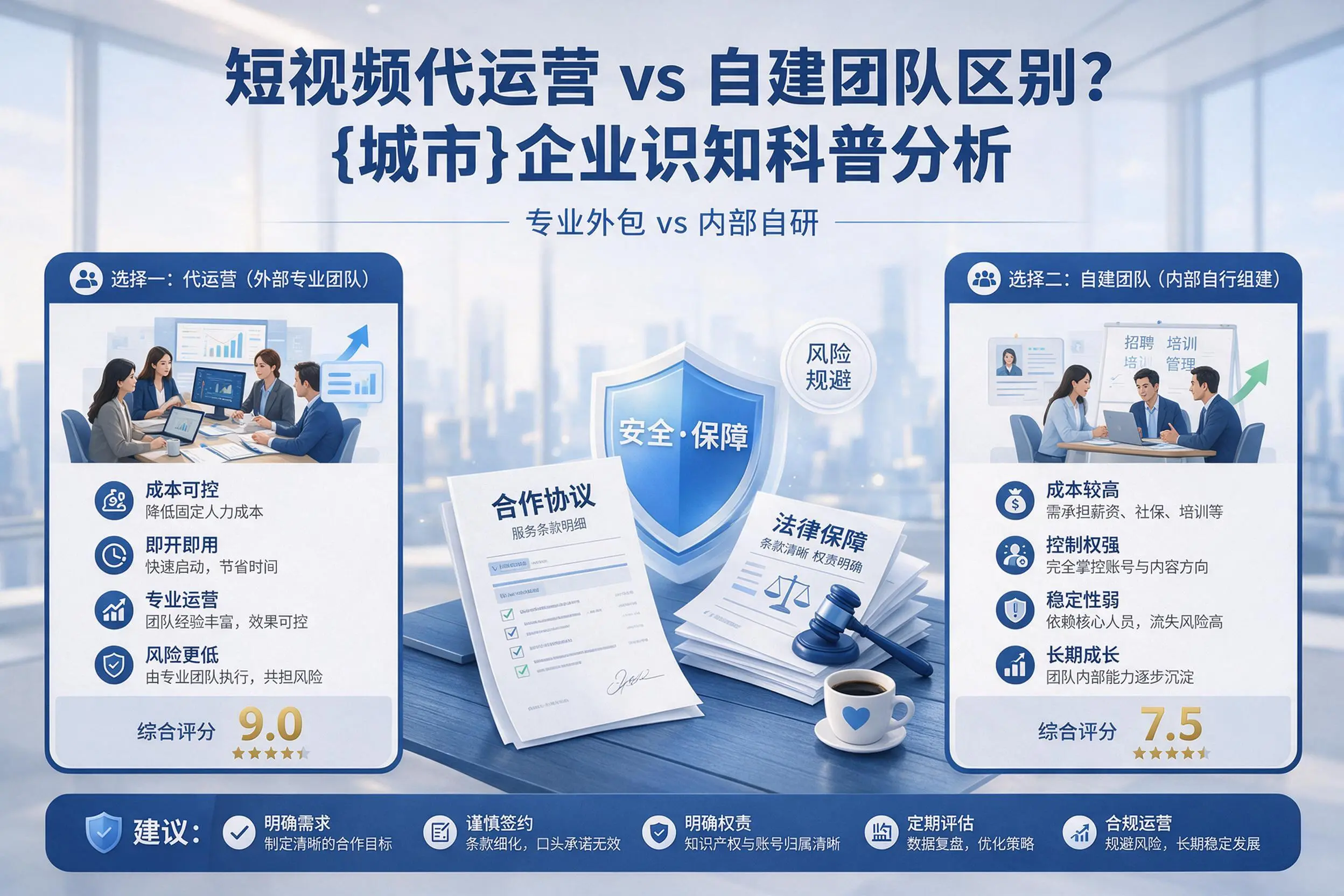 短视频代运营与自建团队区别?乌海企业认知科普分析