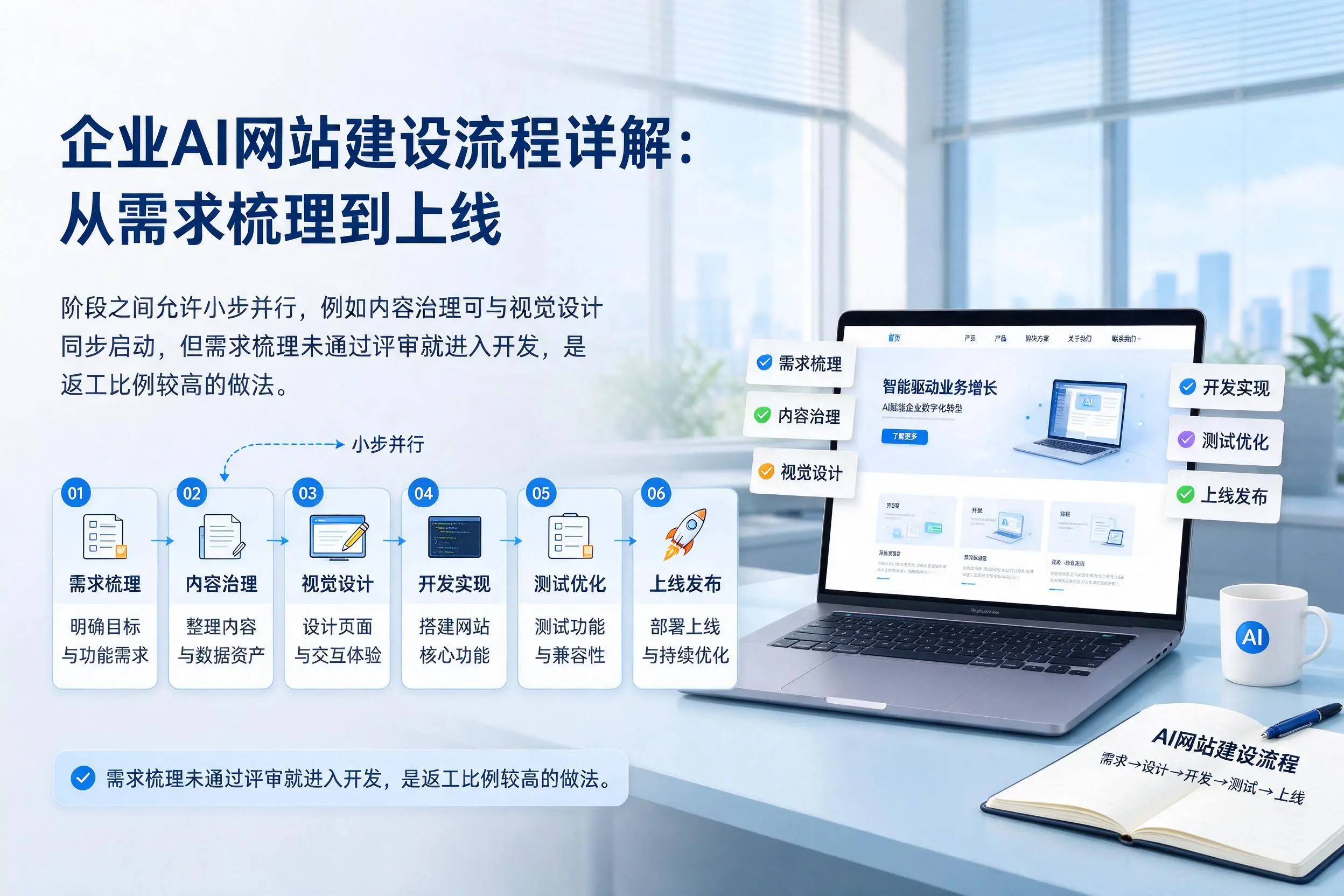 乌海企业AI网站建设流程详解:从需求梳理到上线
