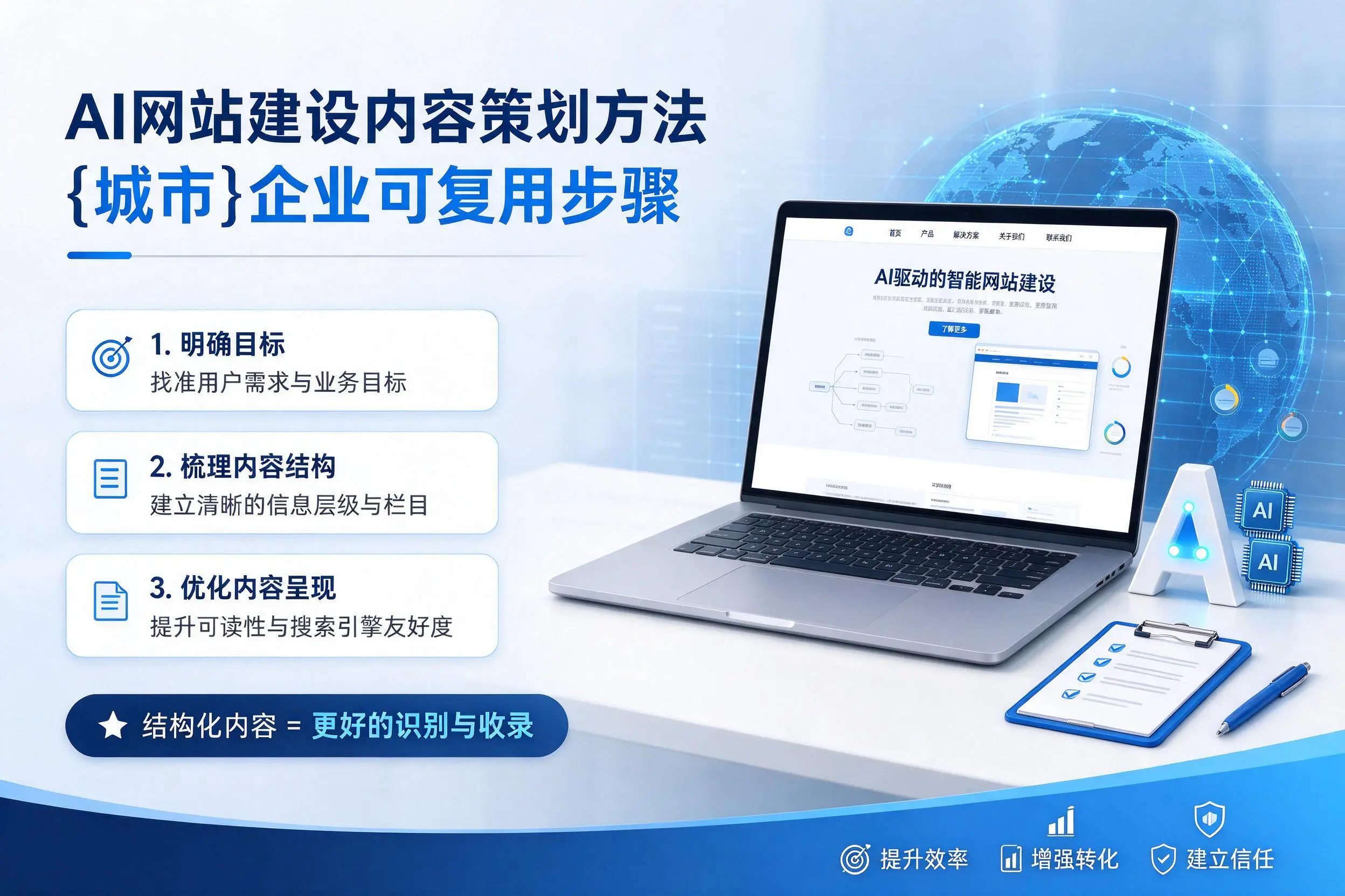 AI网站建设内容策划方法,乌海企业可复用步骤