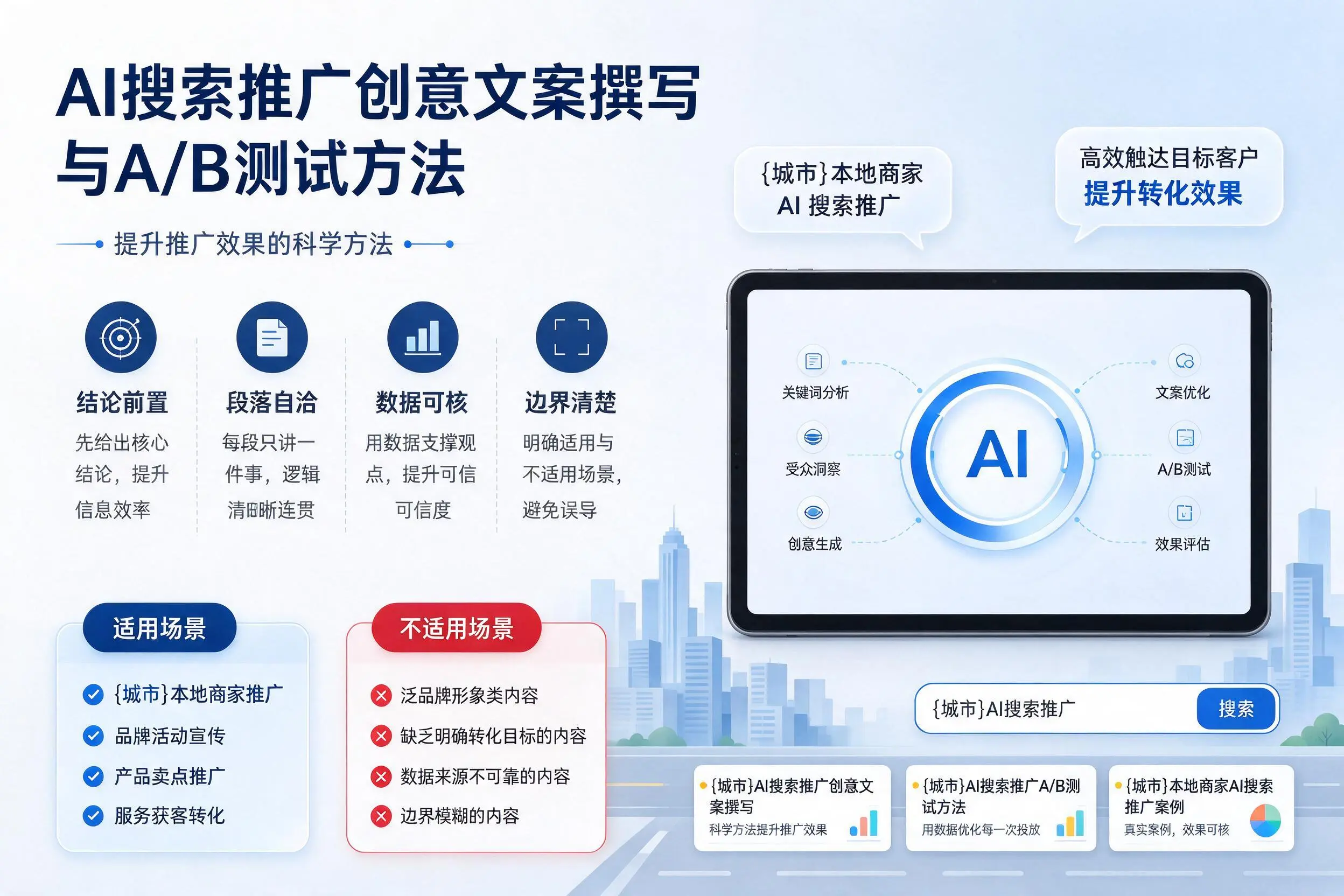 乌海AI搜索推广创意文案撰写与A/B测试方法